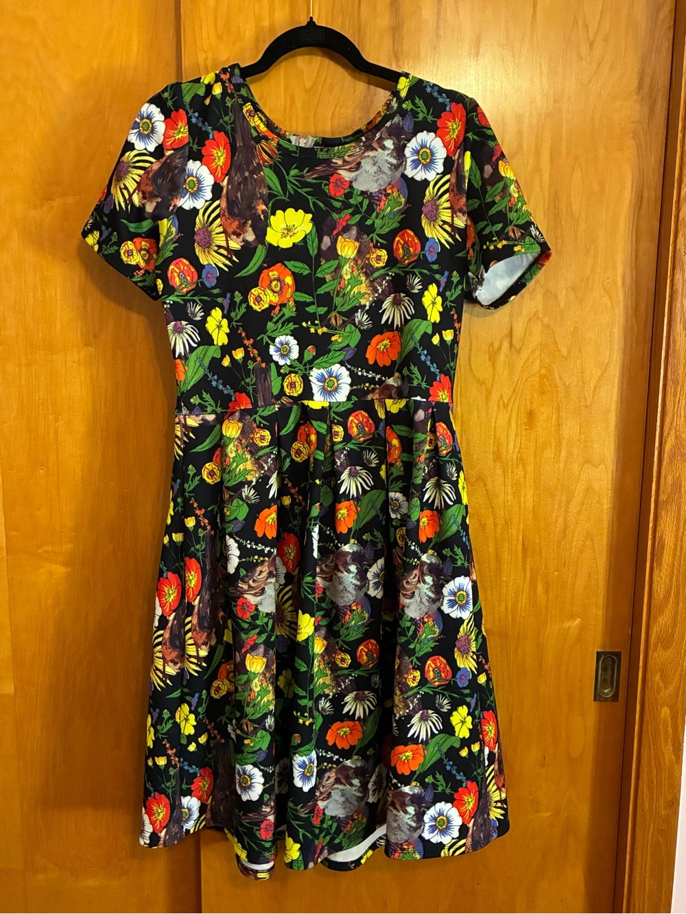 LuLaRoe Black Floral Maxi Dress - Multicolor Blooms